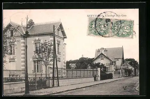 AK Neuville, L`Avenue de la Gare