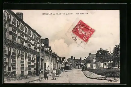 AK Marcilly-en-Villette, Rue Principale