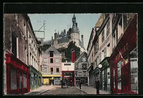 AK Gien, Rue du Pont et Tourelles du Chateau