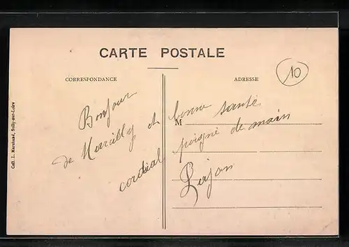 AK Marcilly-en-Villette, Entrée Route de Vienne