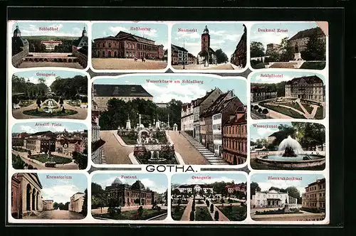 AK Gotha, Hoftheater Schlosshof, Krematorium