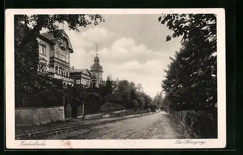 AK Friedrichroda, Der Herzogweg mit Villa