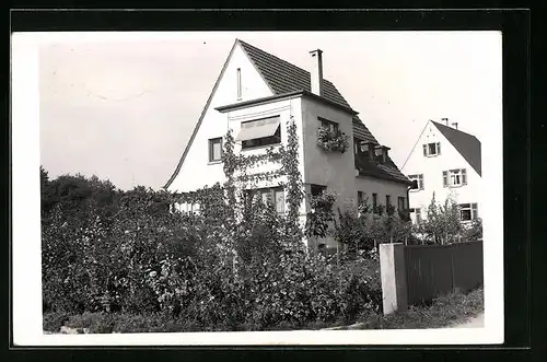 Foto-AK Dettingen, Eigenheim von der Strasse gesehen 1937