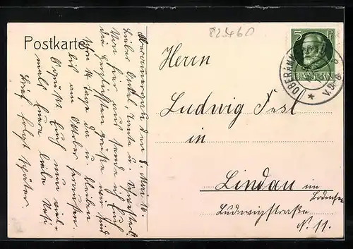 AK Oberammergau, Pension Haus Ruederer