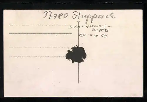 Foto-AK Stuppach, Kostümierte zu Fasching im Schnee ca. 1920