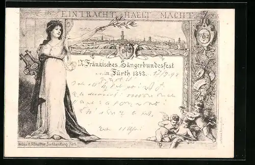 AK Fürth, IX. Fränkisches Sänderbundesfest in 1898, Engelsgestalten