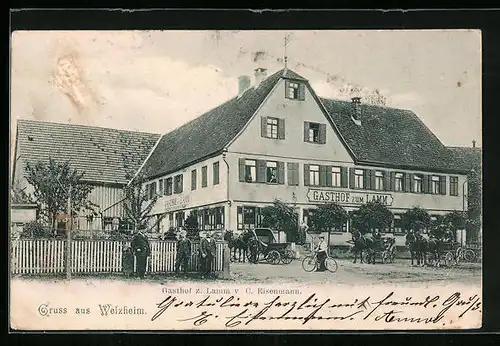 AK Welzheim, Gasthof z. Lamm v. C. Eisenmann