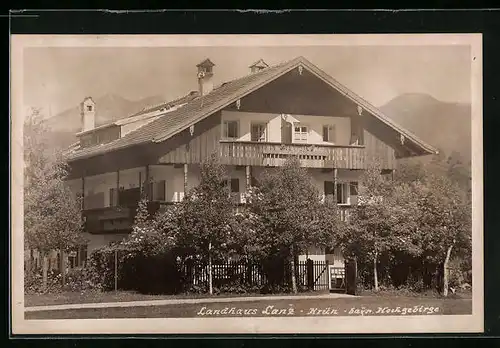 AK Krün /Bayr. Hochgebirge, Hotel Landhaus Lanz