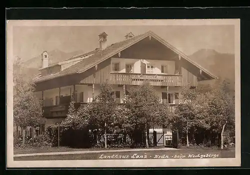 AK Krün /Bayr. Hochgebirge, Hotel Landhaus Lanz