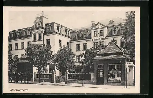 AK Marktredwitz, Bahnhofshôtel und Weingrosshandlung von Christian Henk