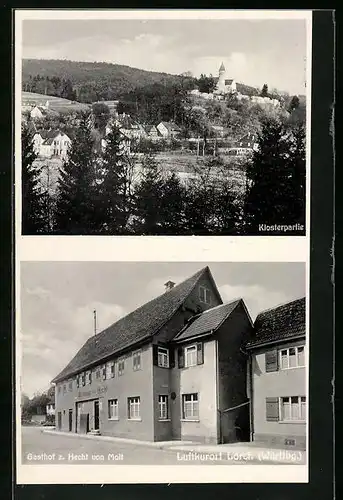 AK Lorch /Württbg. Gasthof zum Hecht, Klosterpartie