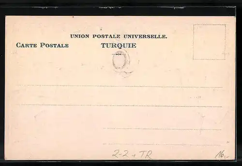 Präge-AK Fahnen und Briefmarken aus der Türkei