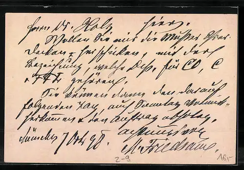 AK München, Private Stadtpost, Courier-Karte