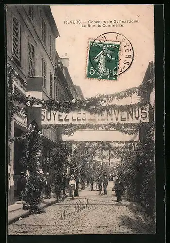 AK Nevers, Concours de Gymnastique, La Rue du Commerce