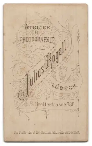 Fotografie Julius Rogall, Lübeck, Breitestr. 788, Stattlicher Herr im Anzug mit Backenbart