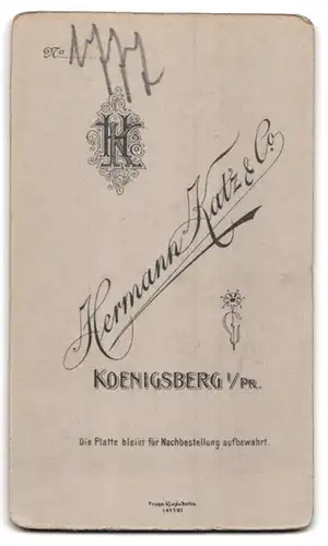 Fotografie Hermann Katz & Co., Königsberg i /Pr., Junge Dame mit Hochsteckfrisur