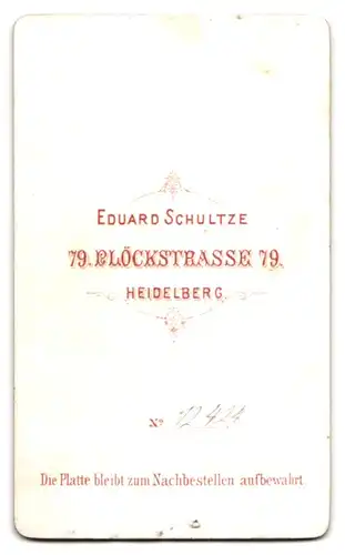 Fotografie Eduard Schultze, Heidelberg, Plöckstr. 79, Junge Dame mit Hochsteckfrisur und Kreuzkette