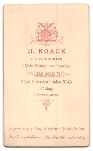 Fotografie H. Noack, Berlin, Unter den Linden 45, junge Dame mit Schmuck, Halskette & Brosche