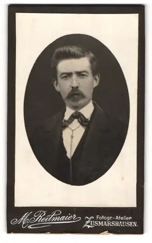 Fotografie M. Reitmaier, Zusmarshausen, Portrait Edelmann mit gepflegtem Bart im Anzug