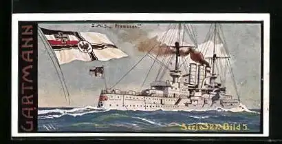 Sammelbild Gartmann`s Chocolade, Deutsche Kriegsschiffe, SMS Preussen