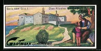Sammelbild Gartmann`s Schokolade, Kolumbus, Das Kloster Santa Maria de la Rabida