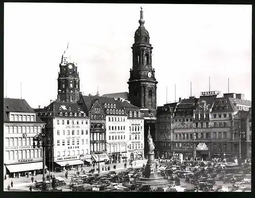 12 Fotografien Ansicht Dresden, Leben im Sozialismus, Pirnaischer Platz, Postplatz, Prager Strasse, Schlossstrasse