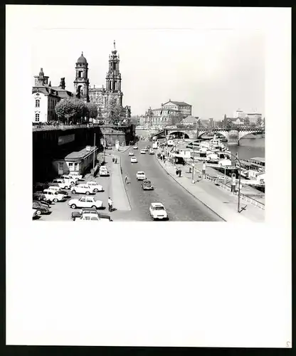 12 Fotografien Ansicht Dresden, Leben im Sozialismus, DDR, Autobus, Zwinger, Promenade, Neubau, Springbrunnen