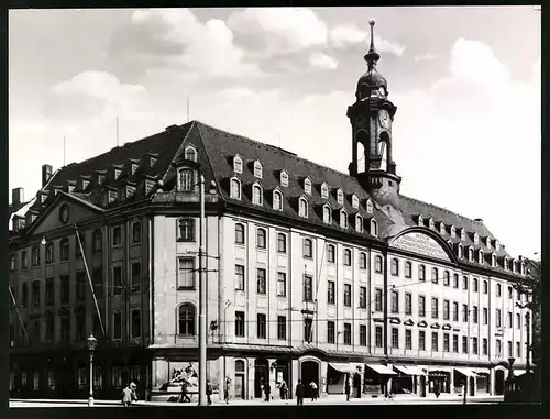 18 Fotografie Ansicht Dresden, um 1930, Altstadt, Neumarkt, Rampische Strasse, Postplatz, Strassenbahn, Fliegeransicht