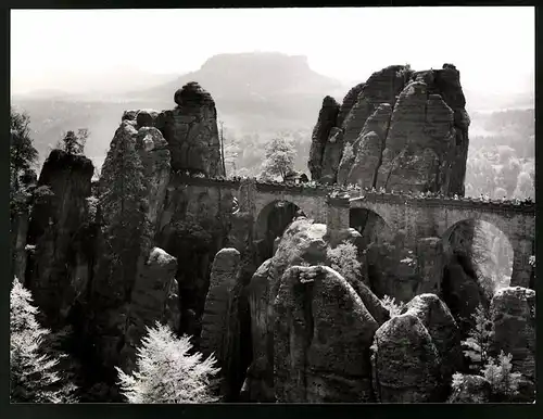 12 Fotografien Ansicht Bastei-Sächsische Schweiz, Bastei, Barbarine, Gestung Königstein, Traktor, Gohrisch