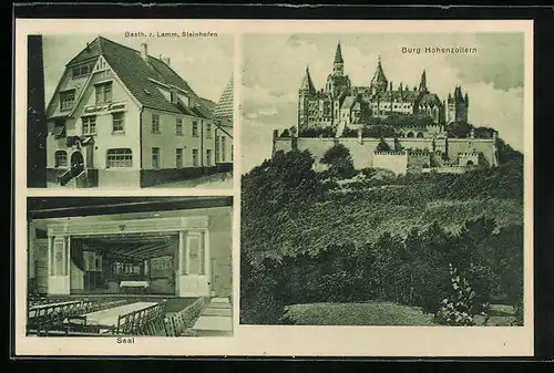 AK Steinhofen, Gasthof zum Lamm, Burg Hohenzollern