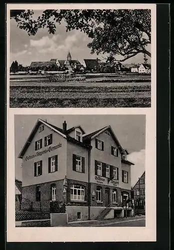 AK Nellingen b. Esslingen, Gasthaus u. Metzgerei zur Germania