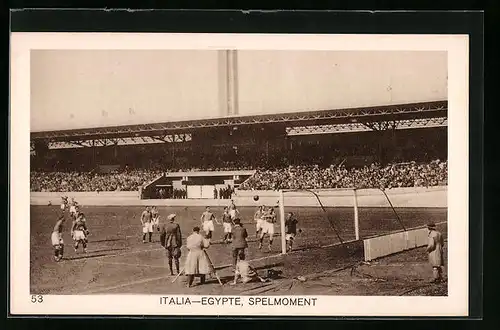 AK Olympia 1928, Italia-Egypte, Spelmoment, Fussball