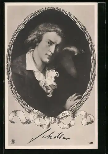 Künstler-AK Portrait von Friedrich Schiller im jungen Alter