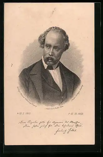 Künstler-AK Friedrich Hebbel im Portrait