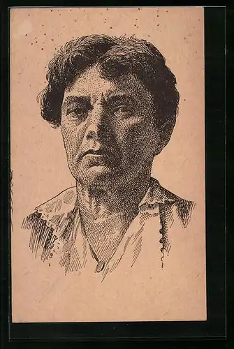 Künstler-AK Bozena Viková-Kunetická im Portrait