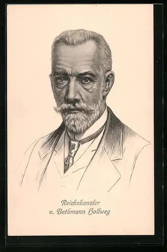 Künstler-AK Reichskanzler von Bethmann Hollweg im Portrait