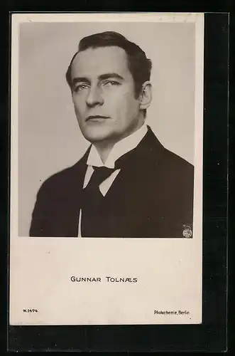 AK Schauspieler Gunnar Tolnaes im Anzug mit Krawatte