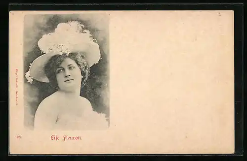 AK Schauspielerin Lise Fleuron mit einem Hut