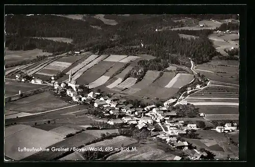 AK Grainet /Bay. Wald, Fliegeraufnahme des Ortes