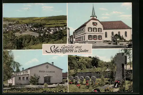 AK Schweigern /Baden, Kirche, Friedhof und Gesamt