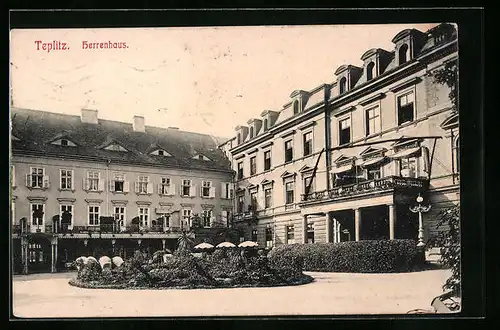 AK Teplitz Schönau / Teplice, Blick auf das Herrenhaus