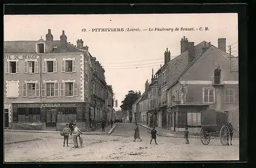 AK Pithiviers, Le Faubourg de Beauce