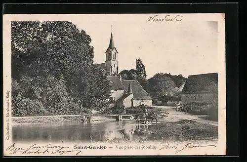 AK Saint-Gondon, Vue prise des Moulins