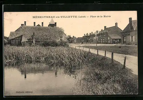 AK Ménestreau-en-Villette, Place de la Mairie