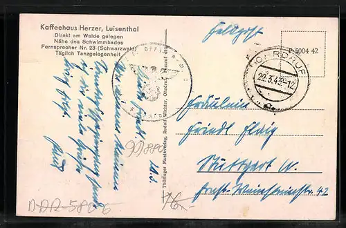 AK Luisenthal /Thür., Café Herzer
