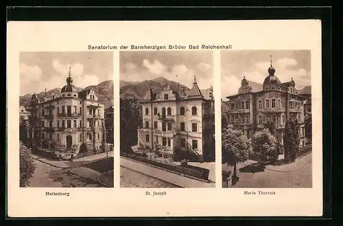 AK Bad Reichenhall, Sanatorium der Barmherzigen Brüder - Marienburg, St. Joseph, Maria Theresia