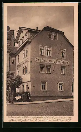 AK Weimar, Gasthaus zum weissen Schwan, Goethes Stammlokal