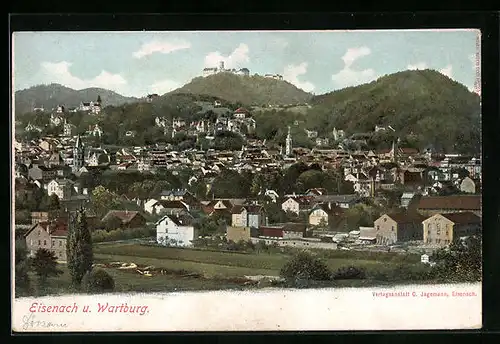 AK Eisenach, Gesamtansicht mit Wartburg