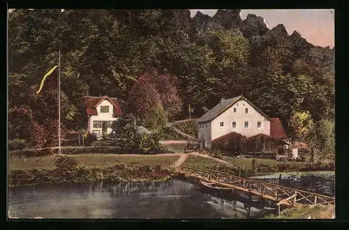 AK Gössweinstein /Fränk. Schweiz, Blick auf die Stempfermühle