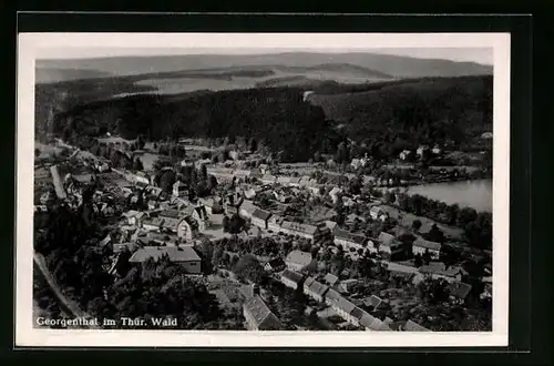 AK Georgenthal /Thür. Wald, Ortsansicht aus der Vogelschau